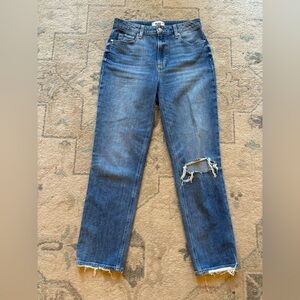 Paige Stella Straight Distressed Jean Size 27 Excellent Conditon